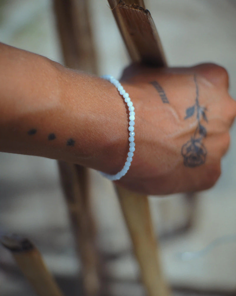 Men's Bracelet with White Jade Stone