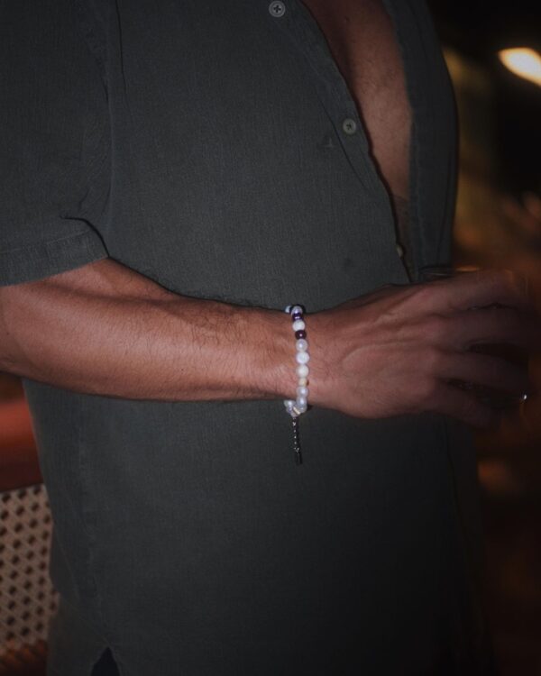 Men’s Baroque Bracelet with Dark Brown Pearls