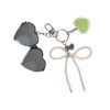 Keychain with pearl bow and heart mirror charm