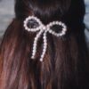 Hair clip with pearl bow
