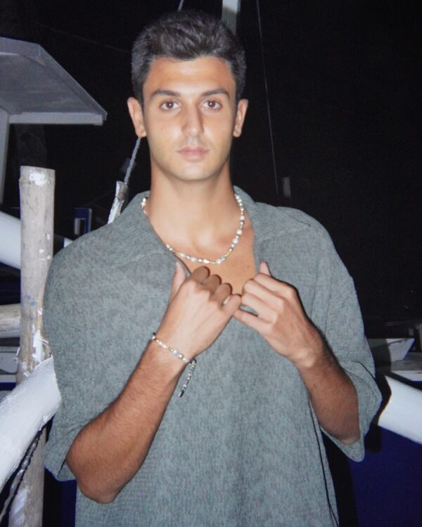 Men’s Pearl Bracelet with White Gold Beads