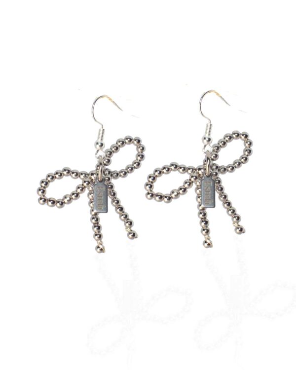 Earrings with white gold bows