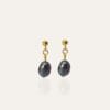 Single Black Baroque Earrings
