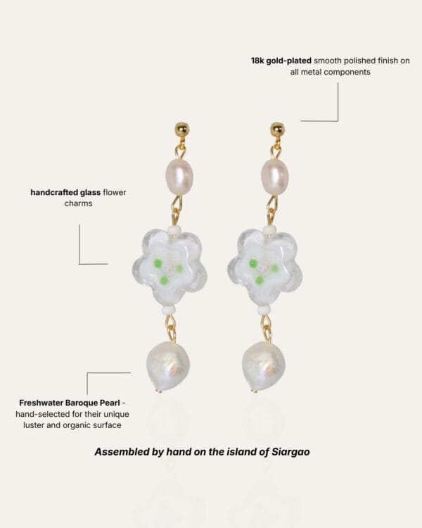 56 2 Flower Baroque Earrings