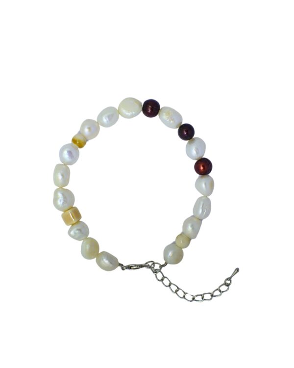 Men’s Baroque Bracelet with Dark Brown Pearls