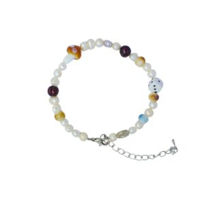Men’s Pearl Bracelet with Mushroom and Dice