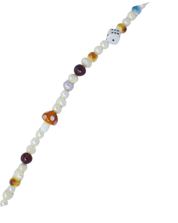 Men’s Pearl Bracelet with Mushroom and Dice