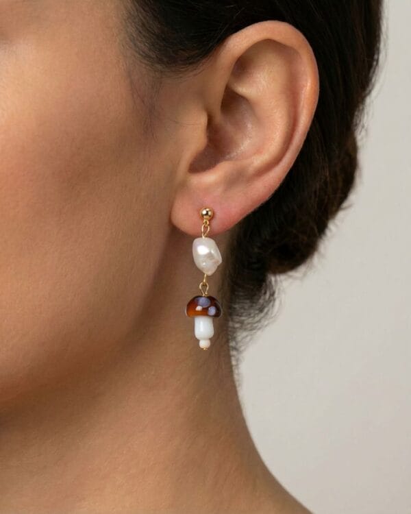 Mushroom Baroque Earrings