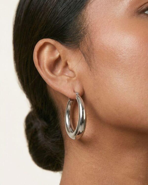 Ophelia Silver Hoop Earrings