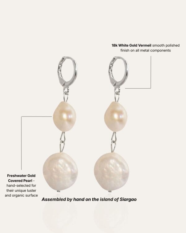 Silver Hoop Baroque Earrings