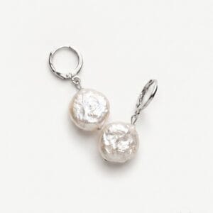Silver Hoop Coin Earrings