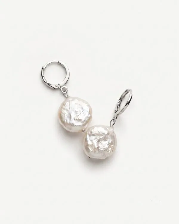 Silver Hoop Coin Earrings