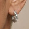 Esme Silver Hoop Earrings