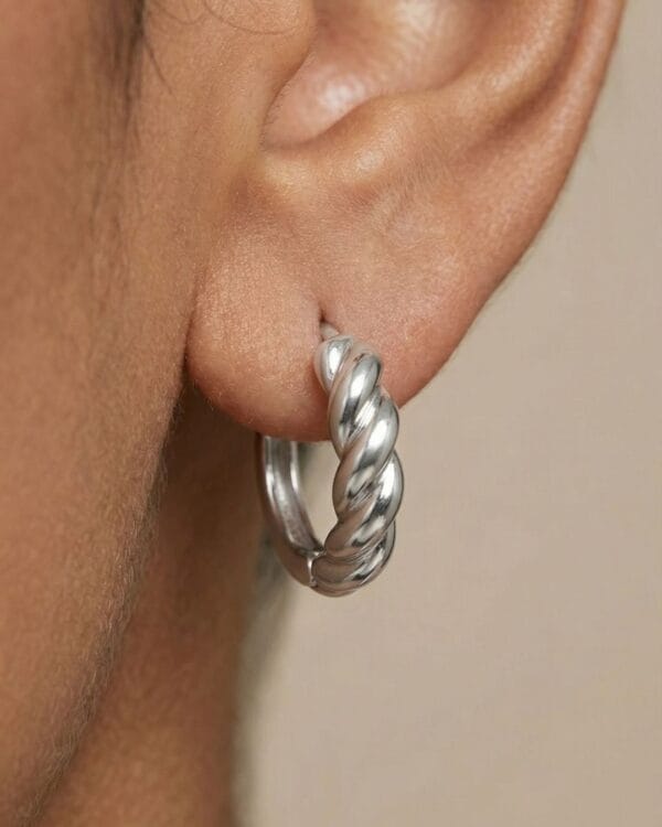 Esme Silver Hoop Earrings