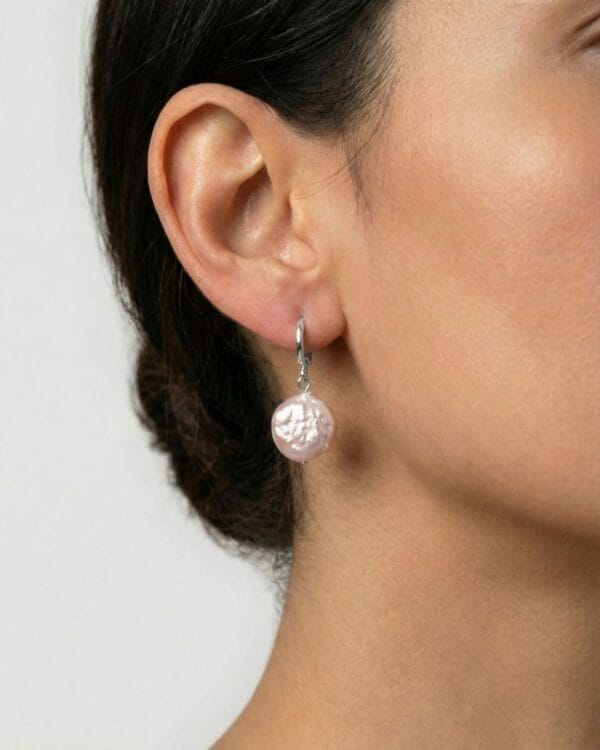 Silver Hoop Coin Earrings