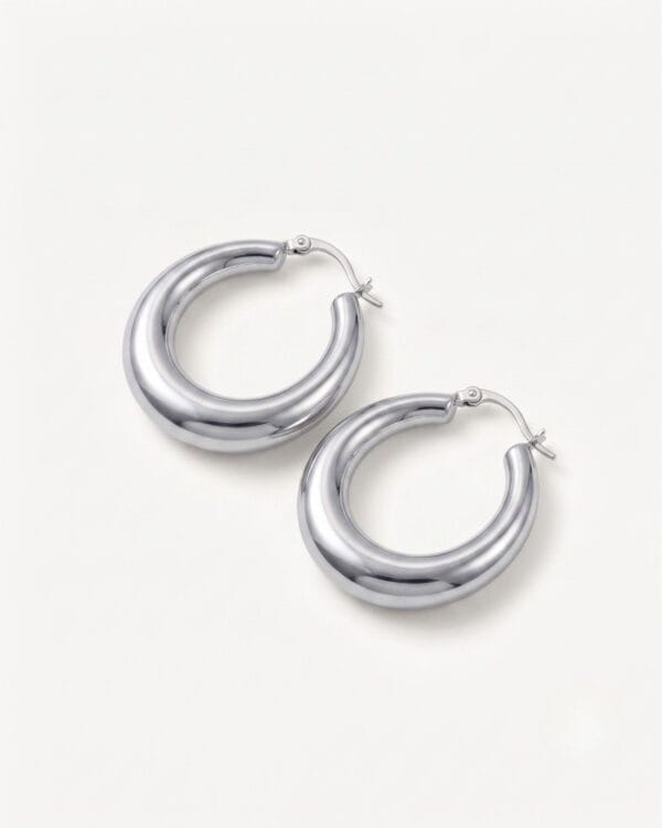 Ophelia Silver Hoop Earrings