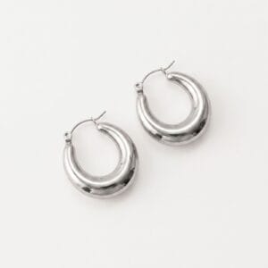 Maia Silver Hoop Earrings