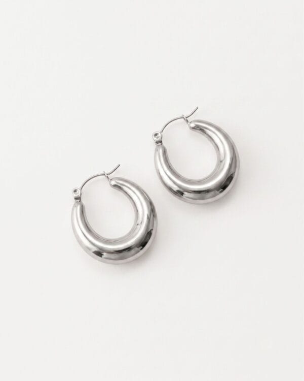 Maia Silver Hoop Earrings