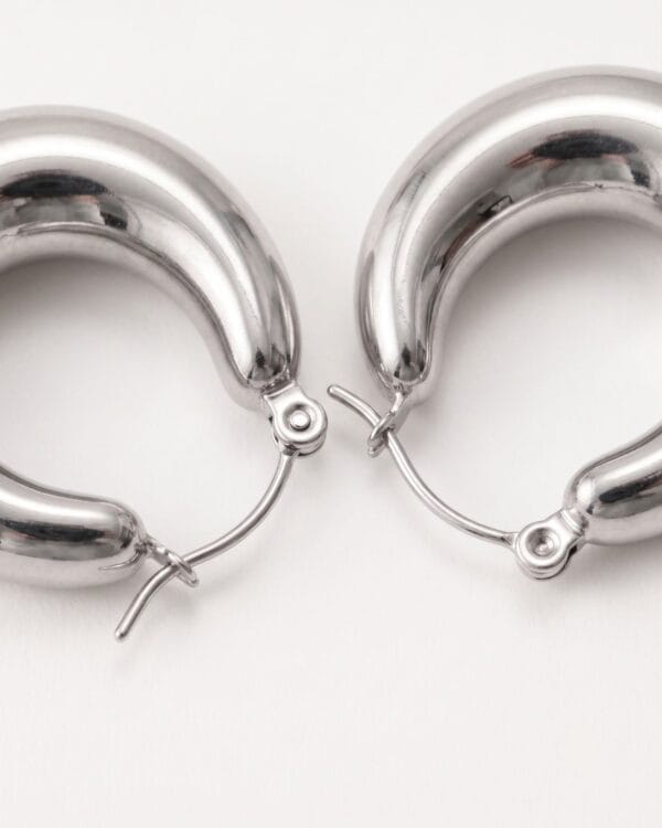 Maia Silver Hoop Earrings